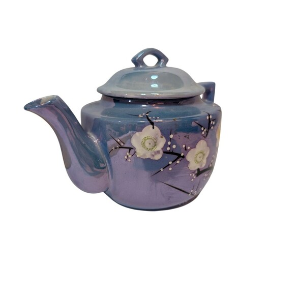Tashiro Shoten Ltd Japanese Teapot - Hand Painted Cherry Blossoms - Lusterware - Picture 3 of 7